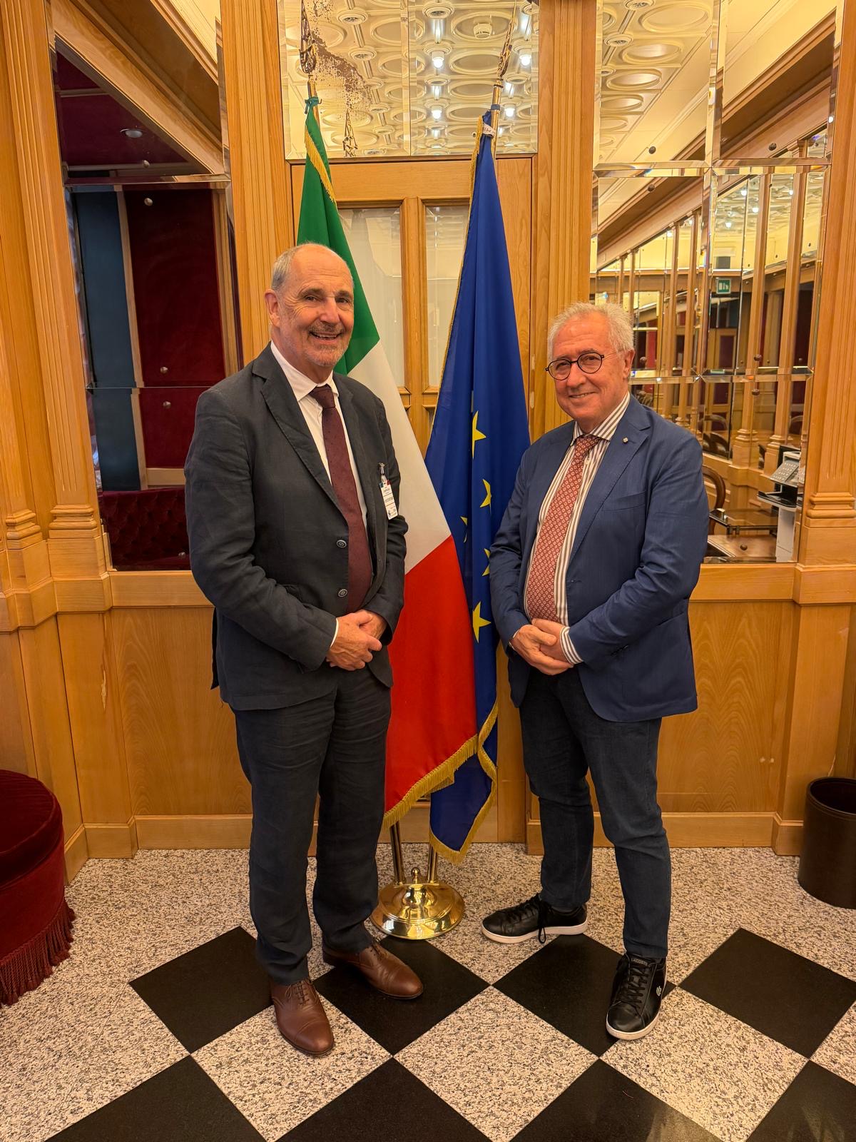 Francis Galbally and Senator Francesco Giacobbe