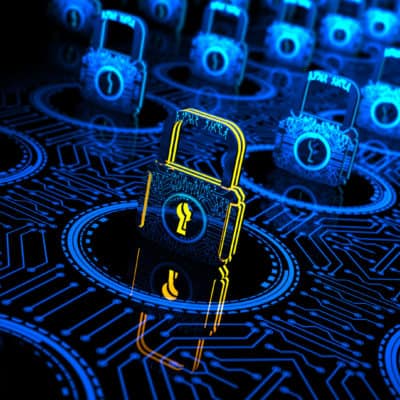 Abstract concept Internet Cyber Security network with lock